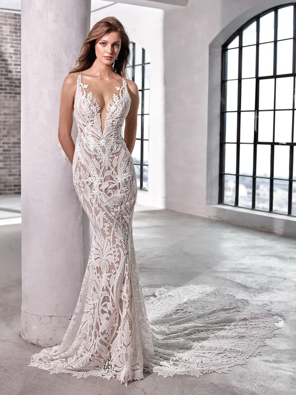 Model wearing a Badgley Mischka Bridal Gown