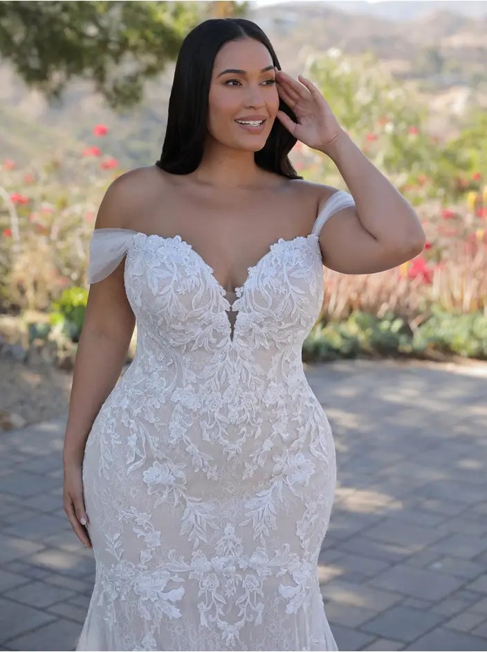 Model wearing a Plus Size Collection Gown