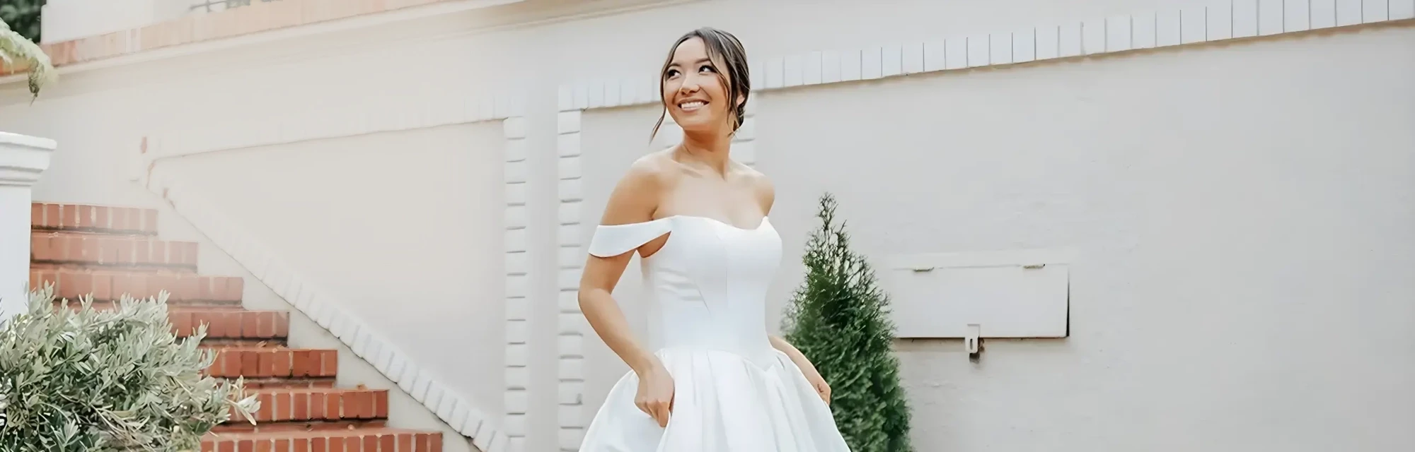 Model wearing a bridal dress