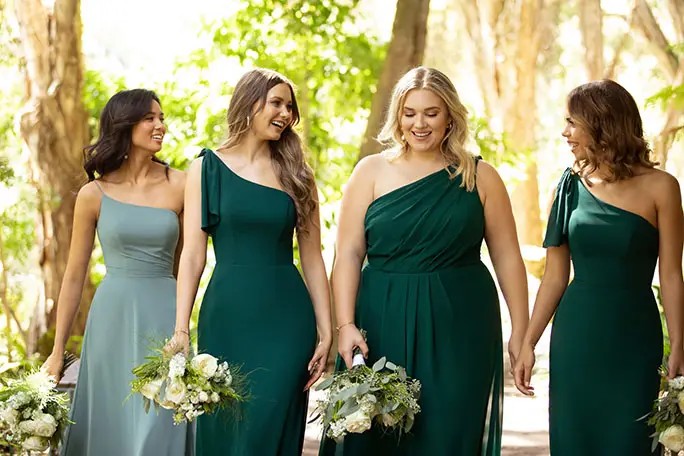 Models wearing Bridesmaids Dresses