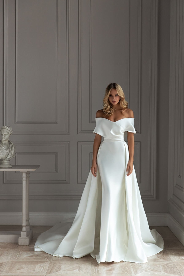 EVA LENDEL ウェディングドレス JESS オフショルダー 2way Eva Lendel Jess Wedding Dress | Avenue 22 Bridal Toronto