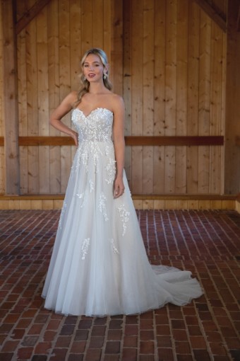 Essense of Australia #D3529 #1 (IV-IV) Ivory Lace Tulle and Regal Organza over Ivory Gown thumbnail