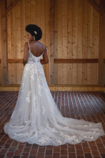 Essense of Australia #D3492 #1 default (IVRM-PL) Ivory Lace & Tulle ov Rum Gown w Porcelain Tulle Plunge thumbnail