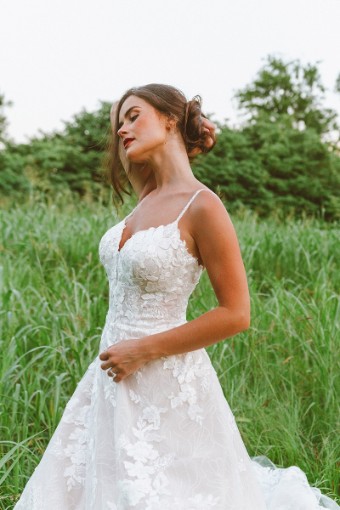 Stella York #7404IV #0 default (IVIV-PL) Ivory Lace & Tulle over Ivory Gown w Porcelain Tulle Plunge thumbnail