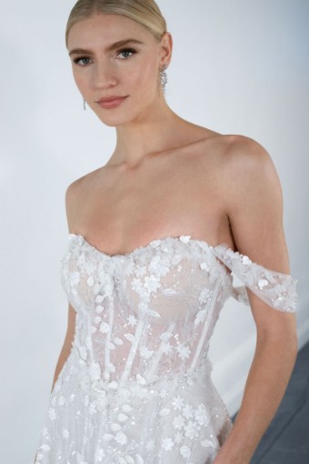 Martina Liana #1598 #2 default (IV-RUM) IVORY LACE TULLE AND ROYAL ORGANZA OVER RUM GOWN thumbnail