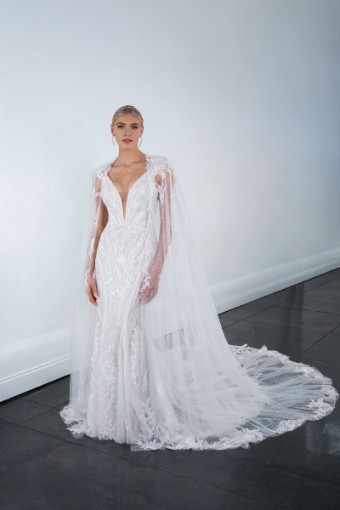 Martina Liana #1651 #3 (IVIV-PL) Ivory Lace & Tulle over Ivory Gown w Porcelain Tulle Illusion thumbnail