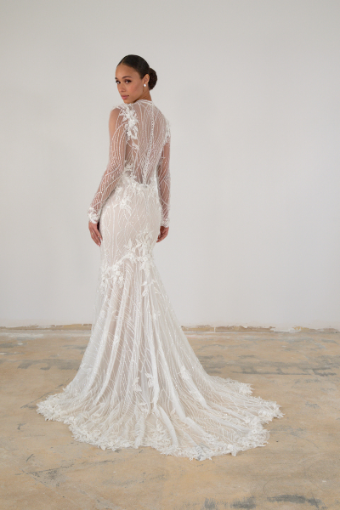 Martina Liana #LE1296 #1 (IVBC-PL) Ivory Lace Tulle & Regal Org ov BSC Gown w PLN Tulle Plunge thumbnail