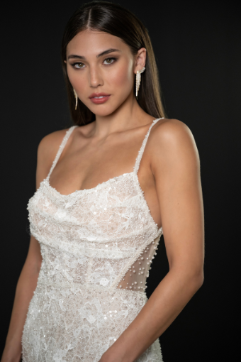 Martina Liana #1697 #2 (IVIV-PL) Ivory Lace & Tulle over Ivory Gown w Porcelain Tulle Illusion thumbnail