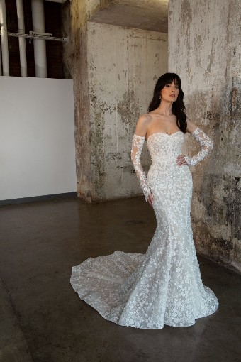 Martina Liana Luxe #LE1240 #10 (IV-LT) IVORY LACE AND TULLE OVER LATTE GOWN thumbnail