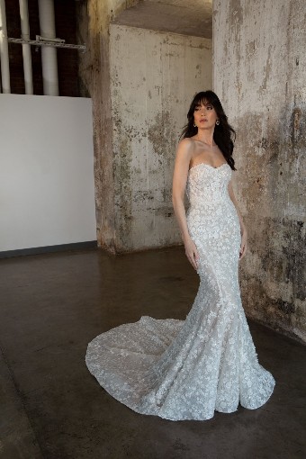 Martina Liana Luxe #LE1240 #12 default (IV-LT) IVORY LACE AND TULLE OVER LATTE GOWN thumbnail