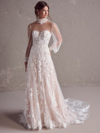 Maggie Sottero #DEMETRIA (24MS185A01) #3 All Ivory (gown with Ivory Illusion) thumbnail