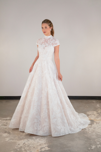Essense of Australia #D4028 #2 (IV-IV) IVORY LACE AND REGAL ORGANZA OVER IVORY GOWN thumbnail