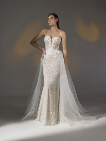Pronovias #Amya  - Unlined Dress & Overskirt #0 Off White thumbnail