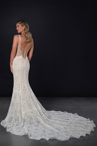 Martina Liana #1852 #1 (IVRM-PL) Ivory Lace & Tulle over Rum Gown w Porcelain Tulle Illusion thumbnail