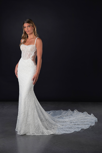 Martina Liana #1852 #2 default (IVRM-PL) Ivory Lace & Tulle over Rum Gown w Porcelain Tulle Illusion thumbnail