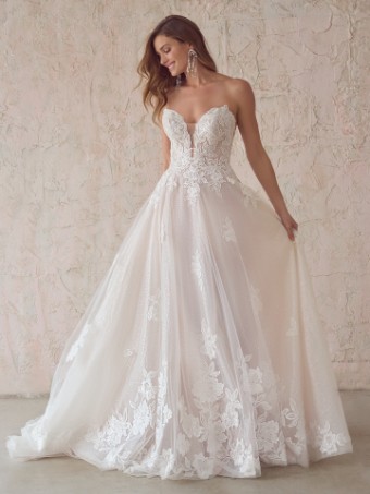 Maggie Sottero #BRITNEY (22MC932A01 - Unlined Bodice, Glitter Tulle 3) #0 All Ivory (gown with Ivory Illusion) thumbnail