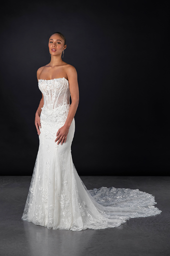 Martina Liana #1867 #0 default (IV-RM) IVORY LACE AND TULLE OVER RUM GOWN thumbnail