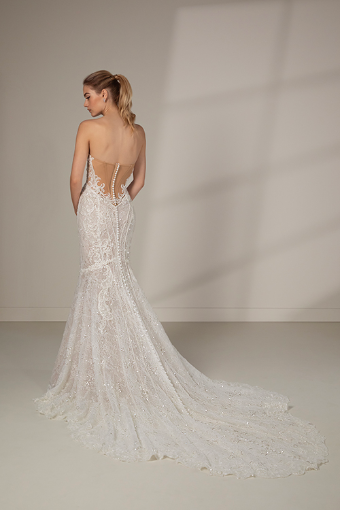 Martina Liana Luxe #LE1399 #1 (IVRM-PL) Ivory Lace & Tulle over Rum Gown w Porcelain Tulle Illusion thumbnail