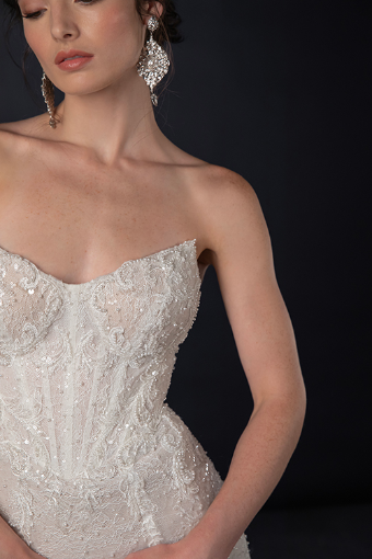 Martina Liana #1841 #2 default (IVRM-PL) IVR LACE & TULLE OVER RUM GOWN W PLN TULLE INNER BK BOD ONLY thumbnail