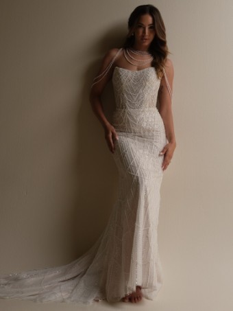 Sottero and Midgley #CONSTANCE (25SS348A01) #2 Ivory/Silver Accent over Soft Nude (gown with Natural Illusion) thumbnail