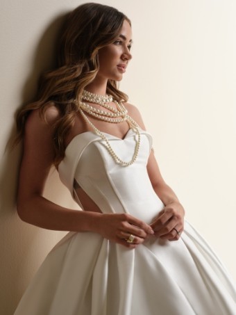 Sottero and Midgley #ABERDEEN VIDA (25SW349A02) #3 All Diamond White (gown with Diamond White Illusion) thumbnail