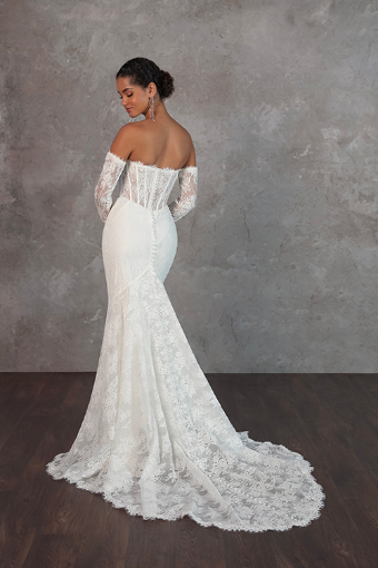 Essense of Australia #D4287 #1 (IVBC-PL) Ivory Lace Tulle & Regal Org ov BSC Gown w PLN Tulle Plunge thumbnail