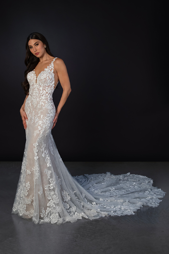 Martina Liana #ML1908 #0 (IVIV-PL) Ivory Lace & Tulle over Ivory Gown w Porcelain Tulle Illusion thumbnail