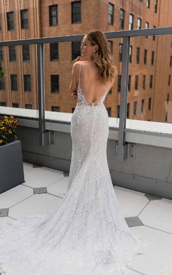 Martina Liana #LE1125IV #5 (IVIV-PL) Ivory Lace & Tulle over Ivory Gown w Porcelain Tulle Plunge thumbnail