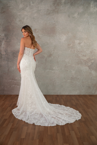 Essense of Australia #D4368 #1 (IVBC-PL) Ivory Lace Tulle & Regal Org ov BSC Gown w PLN Tulle Plunge thumbnail