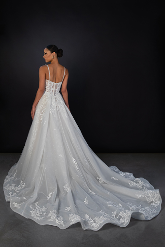 Martina Liana #ML1833 #1 (AQ-PL) Antique Ivory Gown with Porcelain Tulle Plunge thumbnail