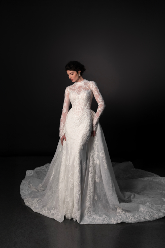 Martina Liana #ML1995 #2 (IV-IV) IVORY LACE AND TULLE OVER IVORY GOWN W IVORY OVERSKIRT thumbnail
