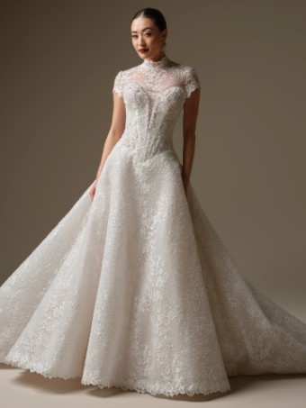 Sottero and Midgley #ANGELICA (26SZ476B01 ) #4 All Ivory (gown with Ivory Illusion) thumbnail