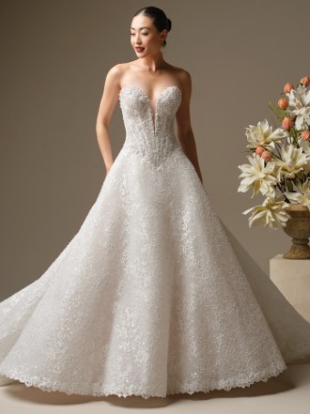 Sottero and Midgley #ANGELICA (26SZ476B01 ) #0 default All Ivory (gown with Ivory Illusion) thumbnail