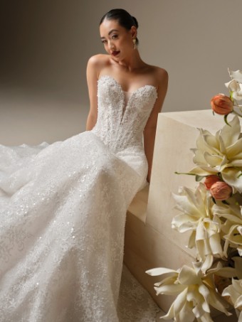 Sottero and Midgley #ANGELICA (26SZ476B01 ) #1 All Ivory (gown with Ivory Illusion) thumbnail