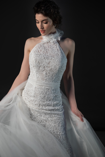 Martina Liana #ML2050 #4 default Ivory Lace over Latte Gown with Ivory Overskirt thumbnail