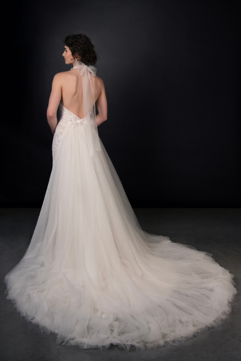 Martina Liana #ML2050 #1 Ivory Lace over Latte Gown with Ivory Overskirt thumbnail