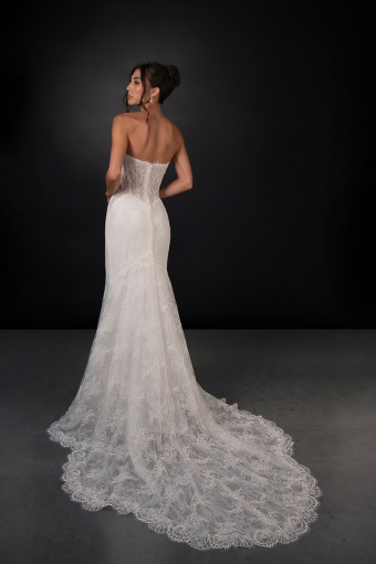 Martina Liana #ML2010 #3 (IVBC-PL) Ivory Lace Tulle & Regal Org ov BSC Gown w PLN Tulle Plunge thumbnail