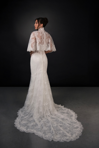 Martina Liana #ML2010 #1 (IVBC-PL) Ivory Lace Tulle & Regal Org ov BSC Gown w PLN Tulle Plunge thumbnail