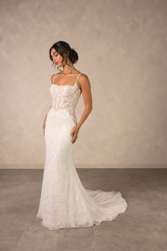 Essense of Australia #D4567 #2 (IVIV-PL) Ivory Lace & Tulle over Ivory Gown w Porcelain Tulle Illusion thumbnail