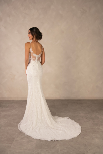 Essense of Australia #D4567 #3 (IVIV-PL) Ivory Lace & Tulle over Ivory Gown w Porcelain Tulle Illusion thumbnail