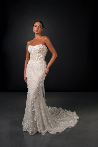 Martina Liana #ML1999 #0 default (IV-RM) IVORY LACE AND TULLE OVER RUM GOWN thumbnail