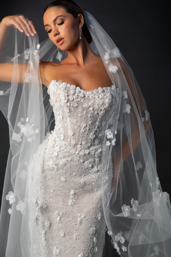 Martina Liana #ML1999 #2 default (IV-RM) IVORY LACE AND TULLE OVER RUM GOWN thumbnail