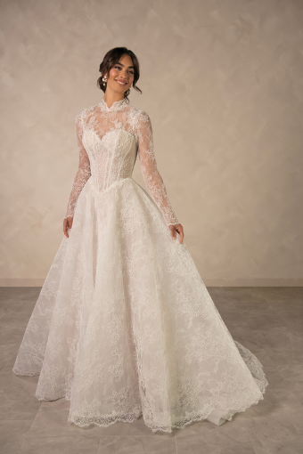 Essense of Australia #D4554 #0 default Ivory (gown with Natural Illusion) (pictured) thumbnail