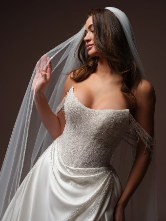 Sottero and Midgley #RUMI (F6SS023A01) #1 All Ivory (gown with Ivory Illusion) thumbnail