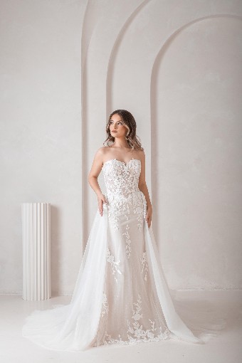 Ritzy Bridal #R25W33 - With Overskirt #1 Cashmere/Ivory/Nude thumbnail