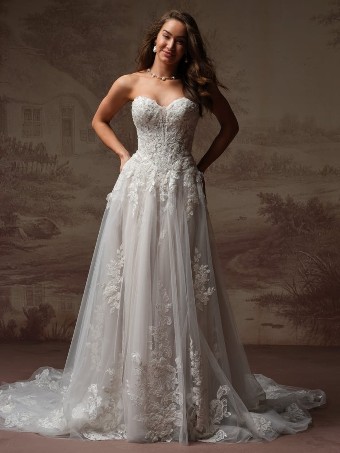 Maggie Sottero #KATE (F6MK014A01) #0 default All Ivory (gown with Ivory Illusion) thumbnail