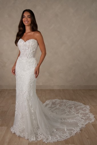Essense of Australia #D4625 #0 default (IVBC-PL) Ivory Lace Tulle & Regal Org ov BSC Gown w PLN Tulle Plunge thumbnail